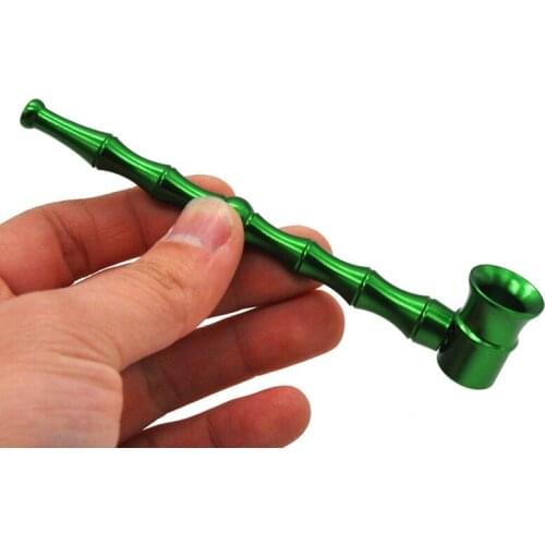 Mini Bamboo Tobacco Tube Stems Smoke Metal Pipes Portable Smoking Pipe Herb Tobacco Pipes Cigarette Holder Smoking Accessories