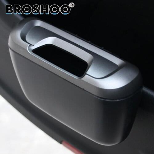 BROSHOO Multifunctional Car Garbage Bucket Hanging Garbage Bucket Paste Type Glove Box Side Loading Garbage Bucket Car Styling