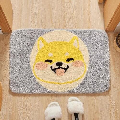 Custom Cartoon Dog Plush Carpet Floor Mat Home Carpets for Living Room Doormat Long Absorbent Bathroom Anti-slip Mat Area Rug