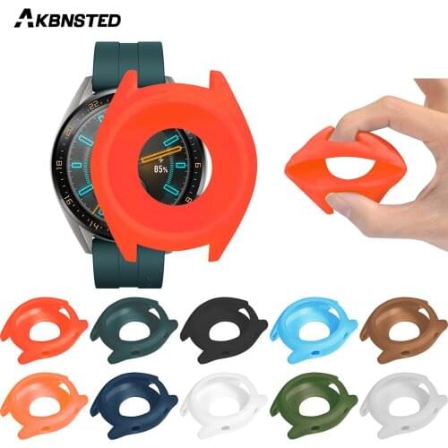 AKBNSTED Soft Protective Silicone Full Case Cover For Huawei Watch GT/GT Active Watch Protect Shell Sport Watch Accessories