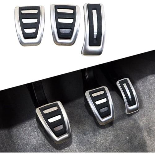 3PCS MT Pedal Fit For Audi A4 A5 A6 A7 S4 S5 S6 S7 Q5 Accessories Foot Accelerator Fuel Gas Brake Clutch Pad Plate Cover Trim