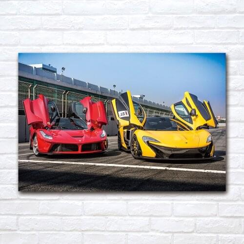 Lambo and McLaren Sports Car Posters and Prints Wall Art Unframed Canvas Painting for Room Decor