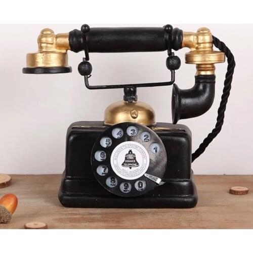 Retro American Industrial Wind Telephone Resin Model Decoration Living Room Simulation Crafts Wine Cabinet Decoration Decoration
