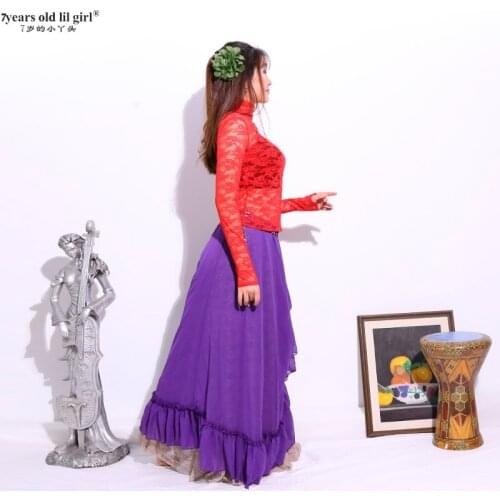 Sexy Lace Bellydance Top Women Belly Practice Gypsy Clothing Dance HDD01