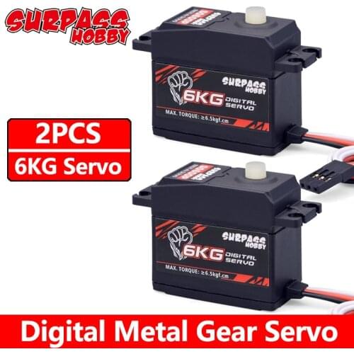 SURPASS Hobby 6KG Servo 2PCS S0600M Metal Gear Digital Servo Motor for 1/10 Scale RC Car Airplane Robot Monster Helicopter Boat