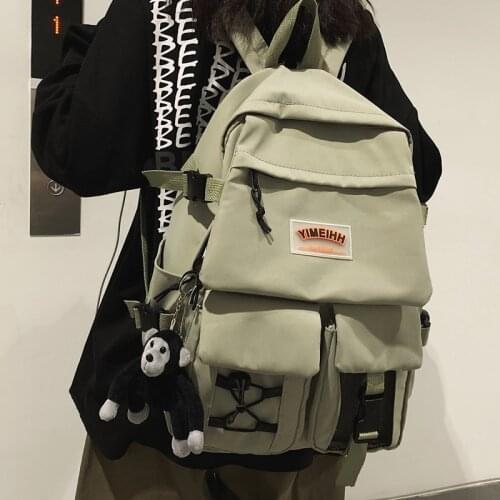 RUIQIA High Quality Women Student Schoolbag Travel Big Capacity Nylon Mochila Laptop Backpack Girl Black for Teenager Bagpack 56