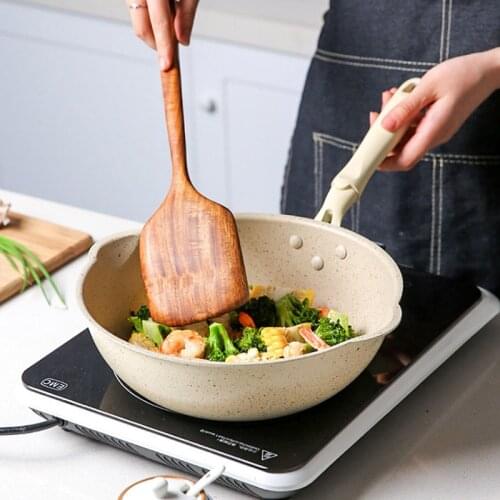 Frying Pan Dual-Purpose Thickened Medical Stone Non-Stick Pan Household Small Induction Cooker Flat-Bottom Gas Stove Applicable