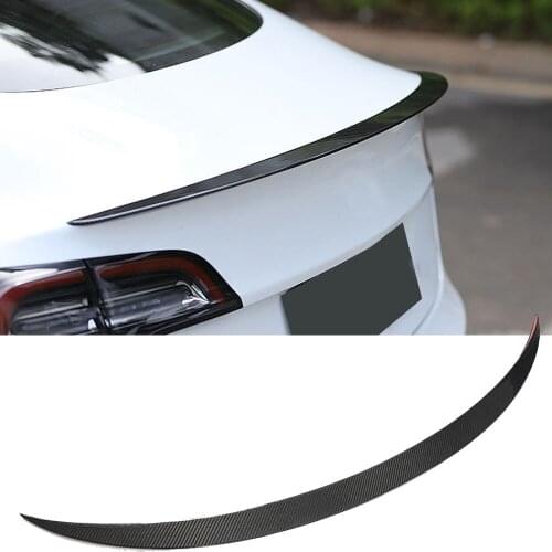 Carbon Fiber Car Rear Trunk Wing Lip Spoiler for Tesla Model 3 2018 2019 2020 2021 2022