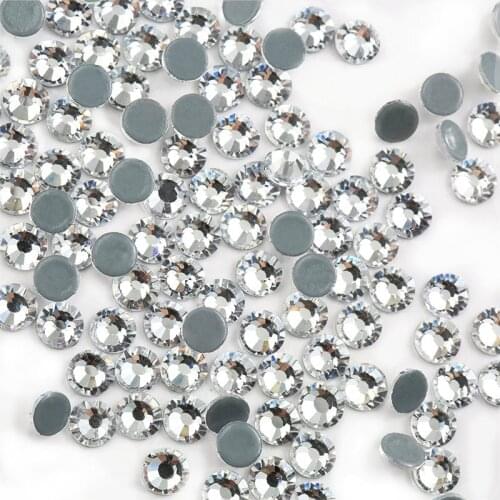 All Sizes High Quality Clear Hot Fix Rhinestone Crystal Stones Flatback Nail Rhinestoens For Clothes