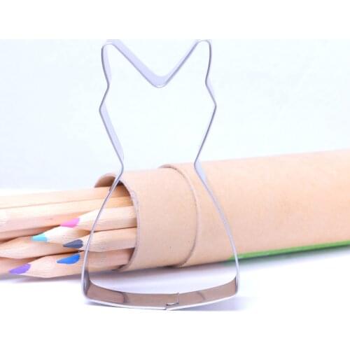 Wedding Gifts Wedding Dress Cookie Cutter Stainless Steel Fondant Mold For Cake Decoration Kitchen Baking Tools E417