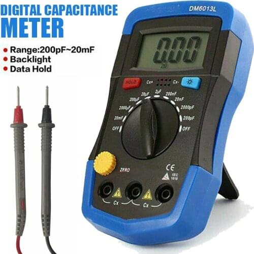 Capacitance Tester Digital Meter mF uF Circuit Gauge Capacitance Capacitor Tester LCD Display for Test Error Numerical Analysis