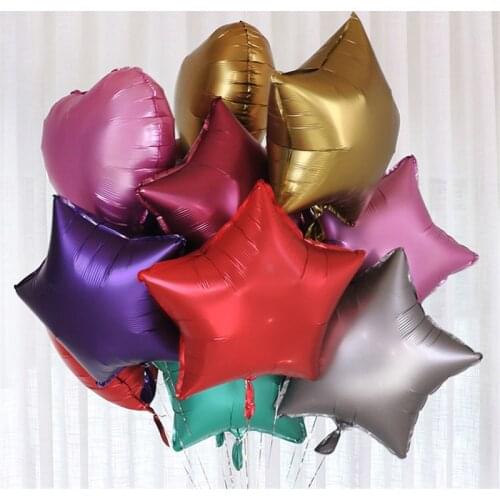 5pcs 18inch Rose Gold Star Heart Metallic Balloons Wedding Decorations Metal Foil Balloons Birthday Party Helium Air Balloon