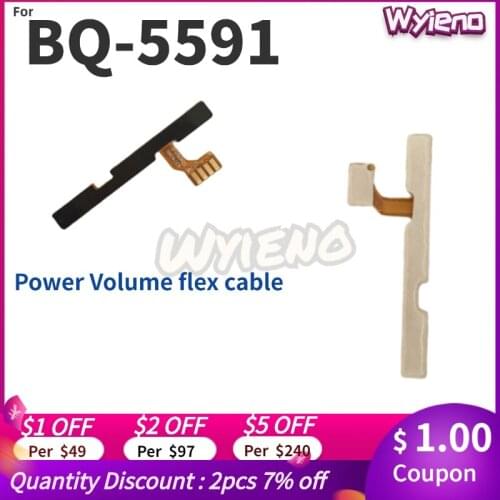 Wyieno For BQ BQ-5591 BQ 5591 Jeans Power On Off Volume Buttons Switch Up Down Flex Cable Ribbon