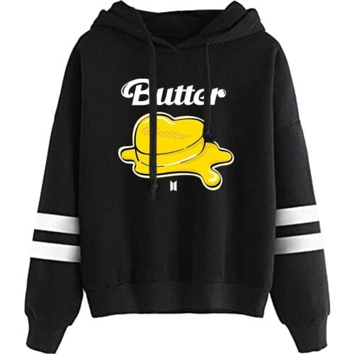 Y2K Fashion Women Girl Hoodies Kpop New Album Butter Sweatshirts JIN SUGA J HOPE JIMIN V JUNGKOOK RM Letter Hoodie Girl Clothes
