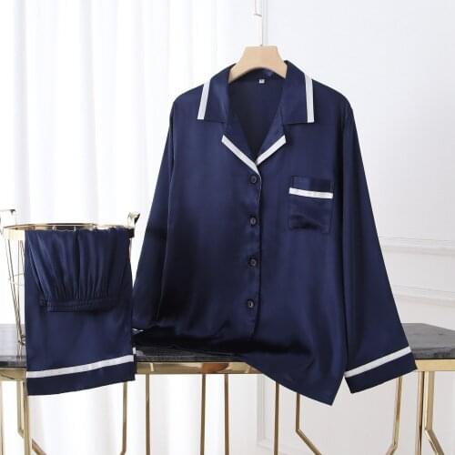 Satin Pajamas Women Kimono Robe Gown Faux Silk Two Piece Set Casual Sleepwear Spring Summer New Loungewear 2PCS Shirt&Pants