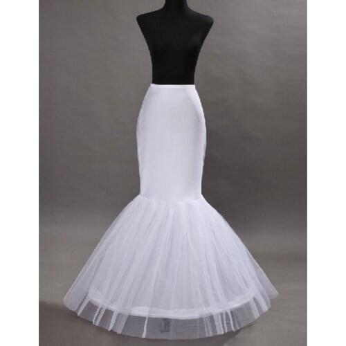 Women Tulle Netting/Satin Petticoat Floor-length 2 Tiers Bustle For Mermaid Dress