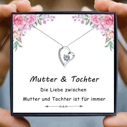 Women Necklaces for Mutter Tochter Necklaces & Pendants Crystal Necklace for Women Christmas Birthday Germany Mothers Day Gift