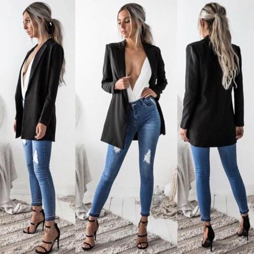 Women Long Sleeve Cardigan Casual Suit Tops OL Ladies Jacket Coat Outwear