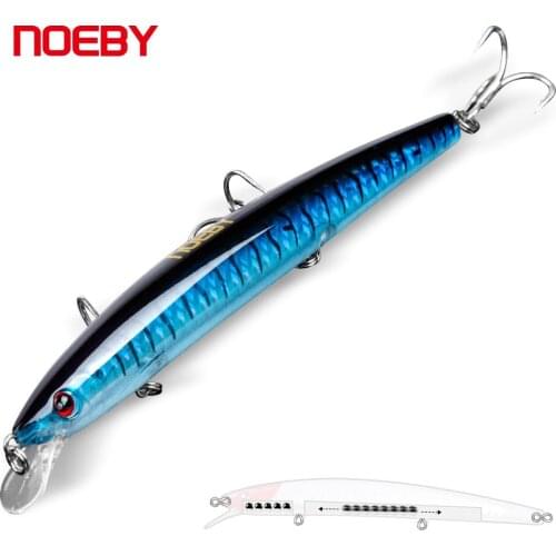 NOEBY 13cm 13.5g Saltwater Hard Artificial Fishing Baits Floating Minnow Lures with 3D Eyes Leurre Dur NBL9077