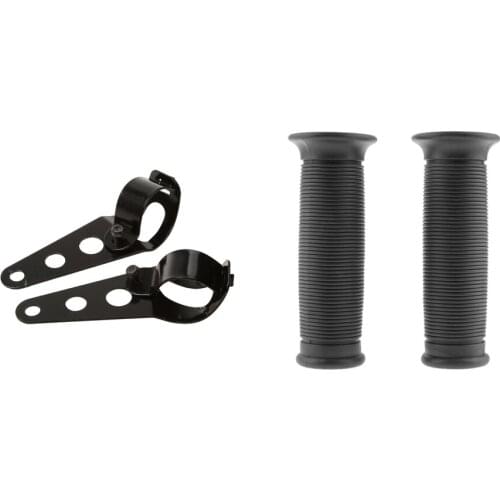 1 Pair 22mm Black Motorcycle Handlebar Grip Sleeve ,2pcs Headlight Bracket