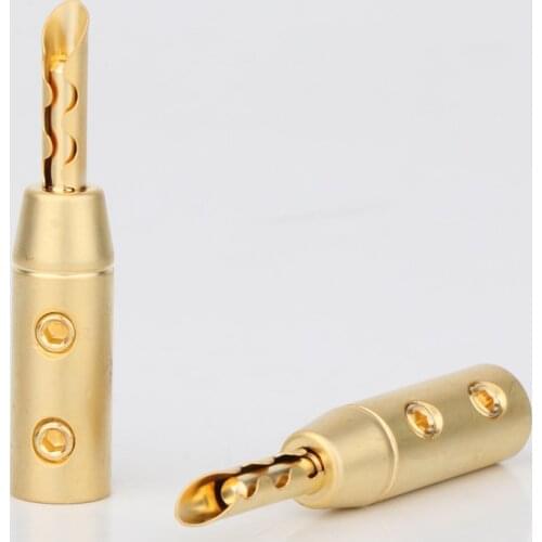 12Pcs BA1419 Gold Plated Z Type Banana Plug HIFI Speaker Banana Plug Male Connector