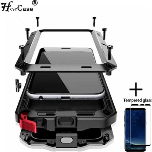5D Curved Adhesive Protective Luxury doom Armor Case Metal Shockproof For Samsung S20 S20P S10 S8Plus S9 S9Plus Note 8 9