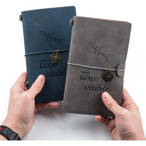 A6 Mini Travel Journal Vintage Ruled Plain Kraft Notebook