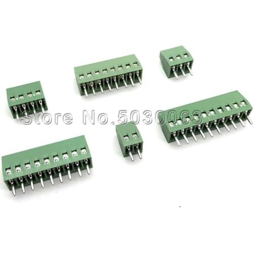 KF128-2P/3/4/5/6/7/8/10P screw type PCB connecting terminal distance 2.54mm DIP straight needle