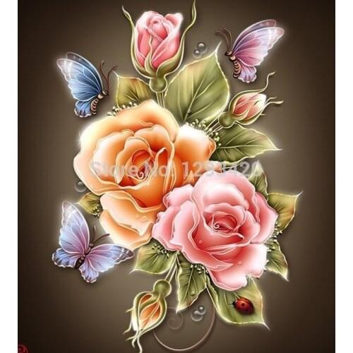 Diamond Embroidery Flower Rose 5D Diamond Cross Stitch Crystal Full Diamond Sets Unfinish Decorative Diy Diamond Painting