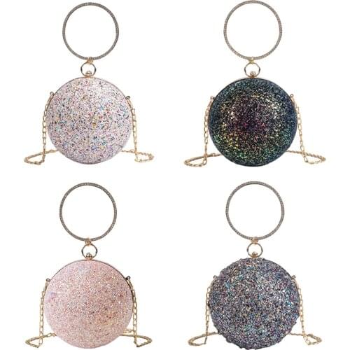 Womens Sparkle Evening Bags Fashion Clutches Shoulder Chain Handbag Bridal Wedding Purse for Women Ladies