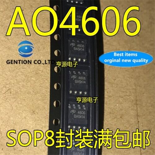50Pcs AO4606 4606 N + P Channel MOS transistor chip for general high voltage board in stock 100% new and original