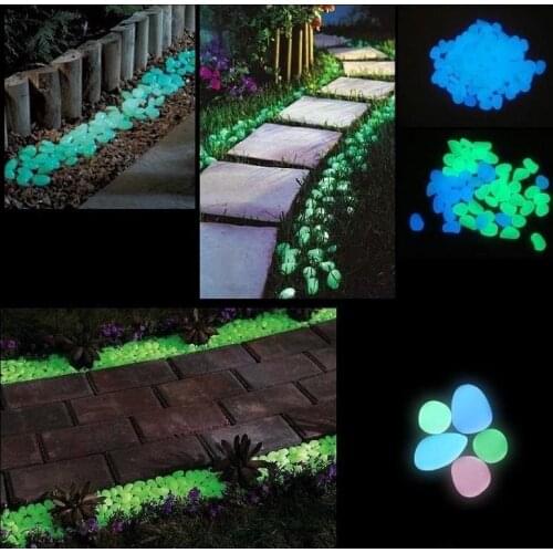 Garden Decoration Crafts Solar Glow Stone Luminous Pebbles Stones Glow in the Dark for Aquarium Fish Tank Garden Water Fountain