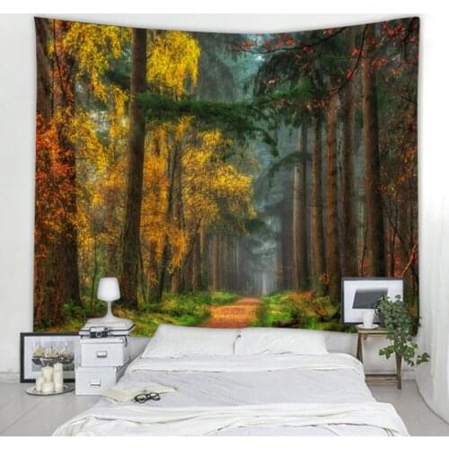 Nordic Landscape Tapestry Sunshine Woods Decoration Tapestry Tapestry Art Deco Blanket Curtains Hanging in the Bedroom at Home