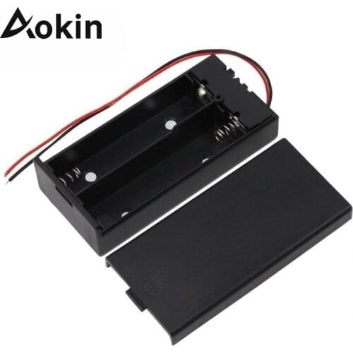 2 Slots 18650 Battery Holder with ON/OFF Switch + Cable 7.4V Connector 18650 Plastic Battery Storage Box Case