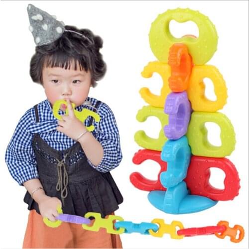 1 Set Kids DIY Biting Teether Molars Stacking Puzzle Baby Toys For Children Hand Grasping Ball Infants Deciduous Boys Girls