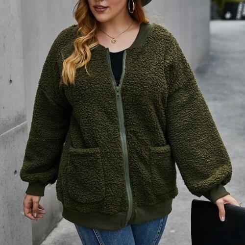 Women Fleece Sweatshirts Tops Autumn Jacket Outwear Winter Coat With Pocket Femme Plus Size Tops