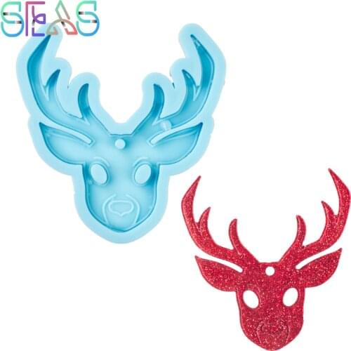 Deer Heads Keychains Mold elk Silicone Mold Clay DIY Jewelry Making glitter epoxy Resin mould