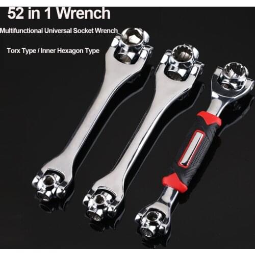 Tiger Wrench Tools Universal Wrench 52 in 1 Multifunctional Socket Wrench Set 8 in 1 360 Degree Rotation 8-21mm