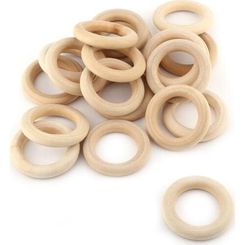 Natural Wooden Circle Handmade DIY Crafts Jewelry Making Baby Teething Wood Chips Ring Kids Toy Ornaments Accessories