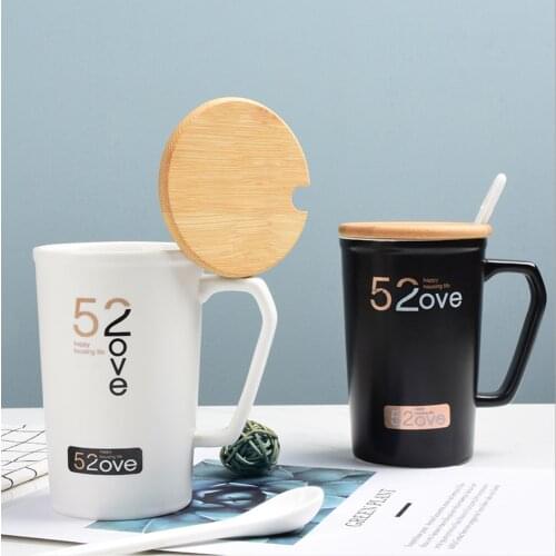 Nordic ins style Matt finishing Creative love Couple creamic Mugs flower Water Mugs Office