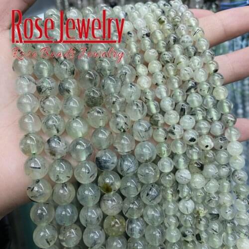 AAA Natural Green Prehnites Round Loose Beads Stone Beads 4/6/8/10/12/14mm DIY Bracelet Accessories For Jewelry Making 15"strand
