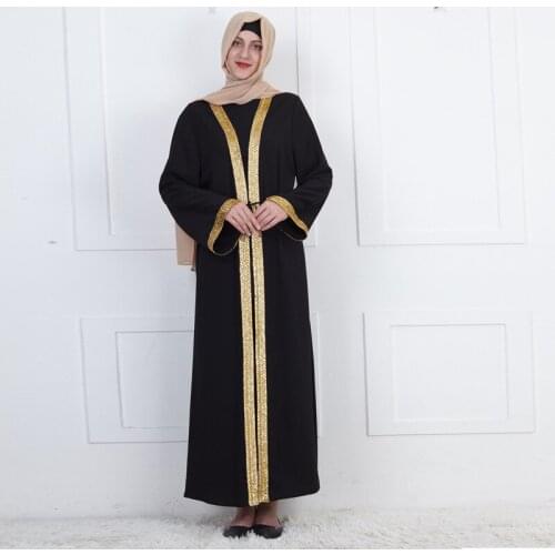Muslim Dress Fashion Women Sequins Abayas for Women Robe Arabic Dubai Musulman De Mode Caftan Marocain Modest Islamic Clothing