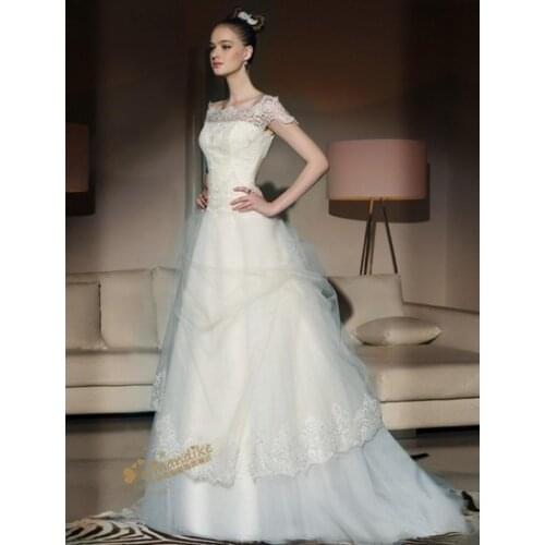 Natural abendkleider 2020 dubai A-line Scoop Formal Bride Plus Size Elegant Long Party Bridal Gowns Bespoke Wedding Dresses