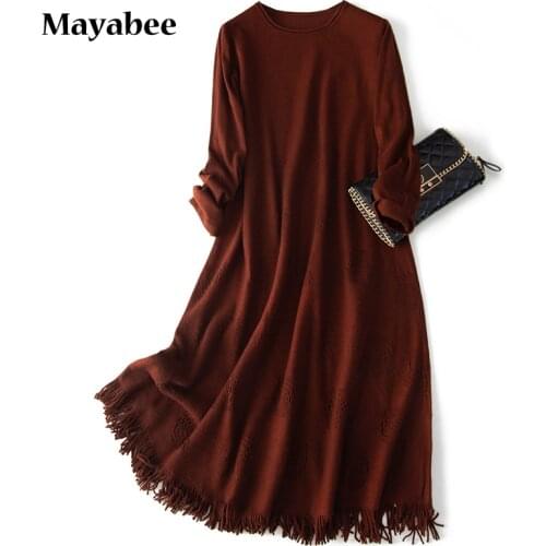 Xiaoxiangfeng 2021 Early Spring New Product Womens Dress Hollow Long Skirt Knitted Wool Rabbit Velvet Skirt