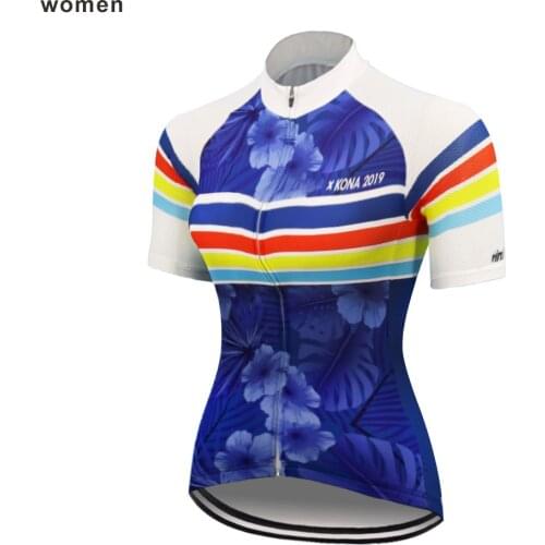 New Women cycling jersey Breathable summer Bicycle Clothing blue road bike Ropa biciclet cycling wear Girl MTB Jersey BOUYGUES