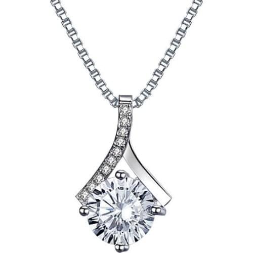 UMQ New Arrival Excellent Cut Pass Diamond Test 1-2 ct D Color Good Clarity VVS1 Moissanite Pendant Necklace for Women Gift
