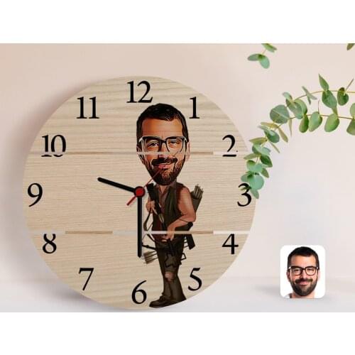 Personalized Archer Caricature Of Authentic Wooden Pallet Saat-1