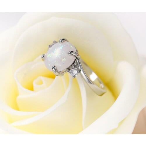 2020 SALE Fine Jewelry Zircon Opal Womens Ring Crystal from Swarovskis Rings Rings For Women and female as Party gifts