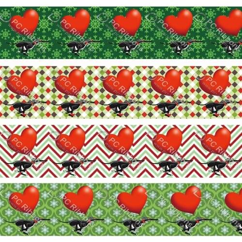 2" Christmas Greyhound Ribbon Cartoon Galgos Dog Custom for DIY Crafts Hair Bow Collar Lanyard/Satin /3" Grosgrain Ribbons CA372