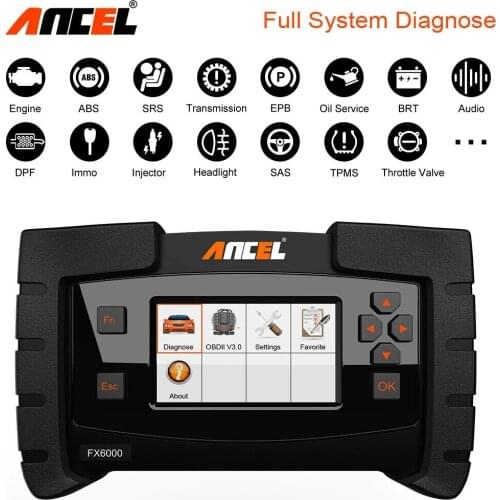 ANCEL FX6000 Professional OBD2 Scanner ABS SAS SRS Oil Reset OBD 2 Scan Tool for Auto Multi-language Auto Diagnostic Scanner